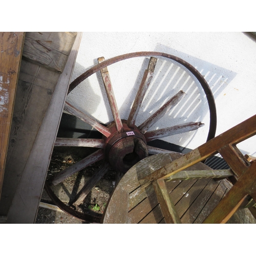 494 - Distressed cart wheel