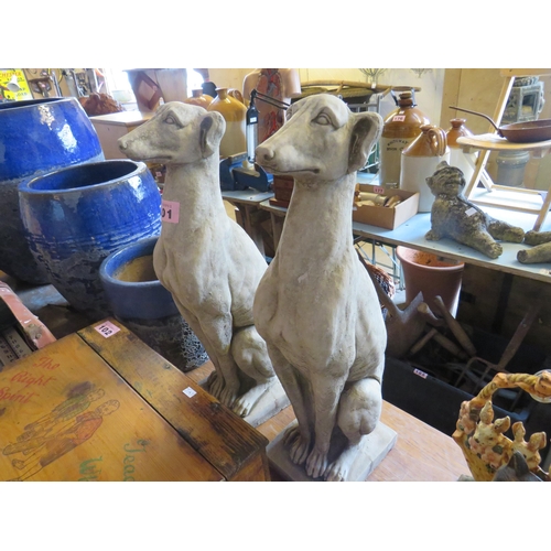 101 - Pair stoneware whippets