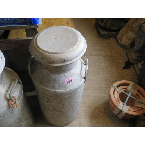 188 - Aluminium 10 gallon milk churn