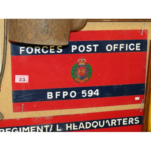 23 - Aluminium Forces Post Office sign 12