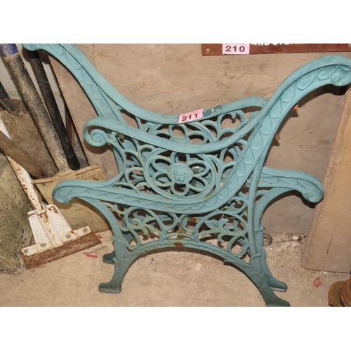 211 - Pair garden bench ends