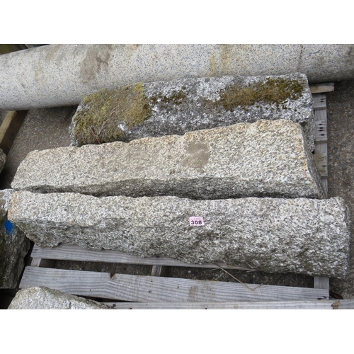 308 - 3 granite posts 4ft