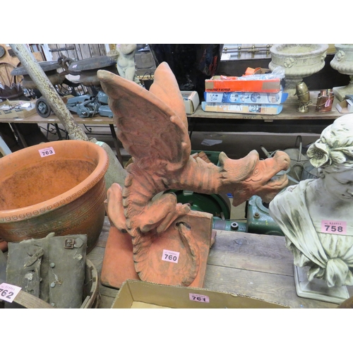 760 - Terracotta dragon ridge tile height 2ft