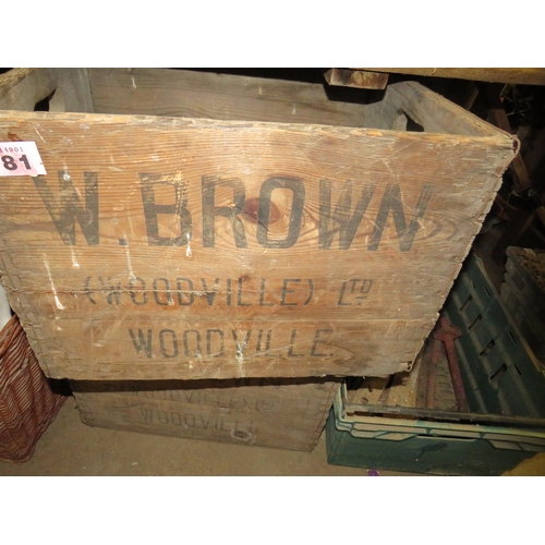 781 - 2 W Brown Woodville wine boxes