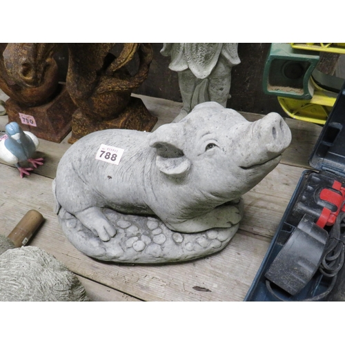 788 - Reconstituted stone pig 17