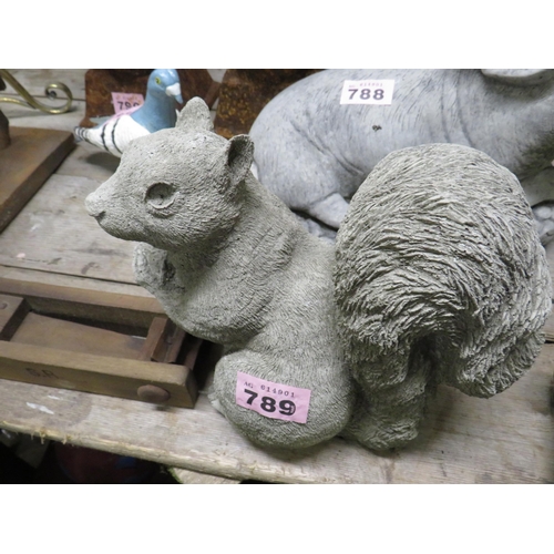 789 - Reconstituted stone squirrel height 10