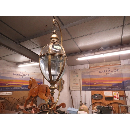 795 - 5ft brass hanging lantern