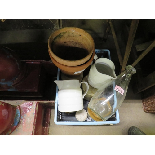 796 - Box jugs,terracotta pots & miscellaneous