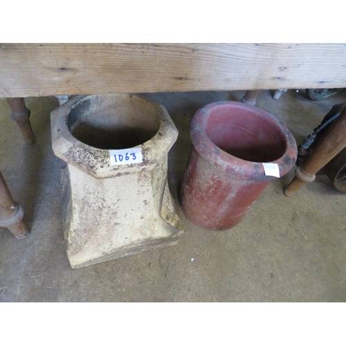 1063 - Terracotta & stone chimney pot