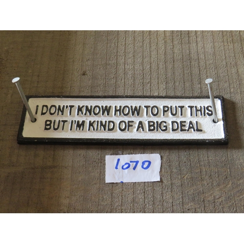 1070 - Cast iron sign 2