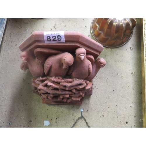 829 - Terracotta dove wall shelf