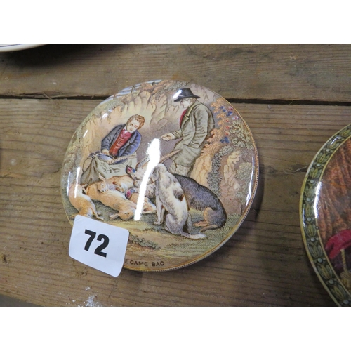 72 - Antique tobacco pot lid depicting the 