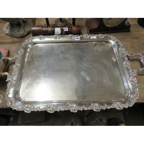100 - Silver plated 2 handled tray 24