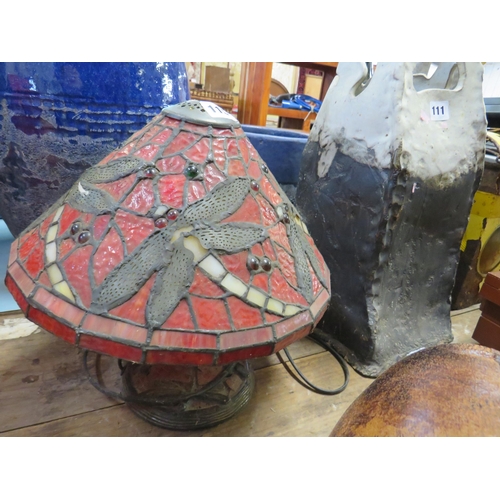 115 - Leaded table lamp,light as found