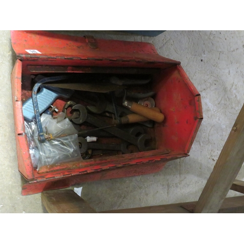 203 - Red tool box & contents