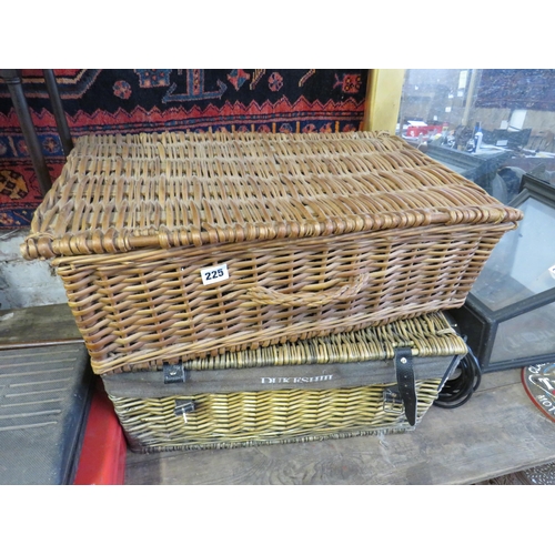 225 - 2 cane picnic baskets