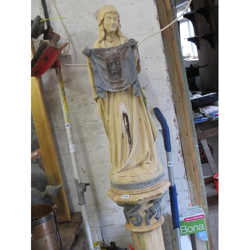 233 - Reconstituted marble & lead study of a Nun with Christ shroud height 70