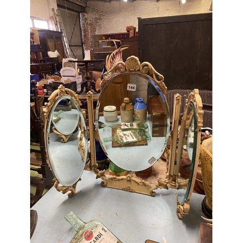 144 - Triple dressing table mirror