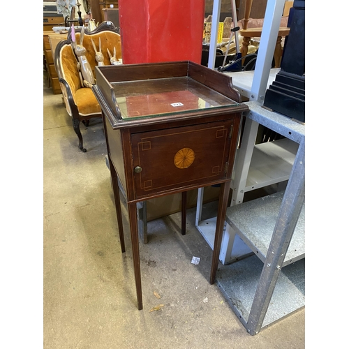 273 - Edwardian mahogany and inlaid bedside cabinet