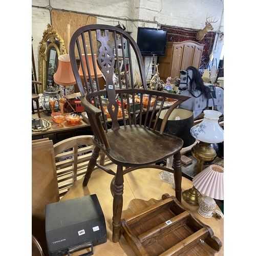 302 - Elm wheelback antique smokers chair