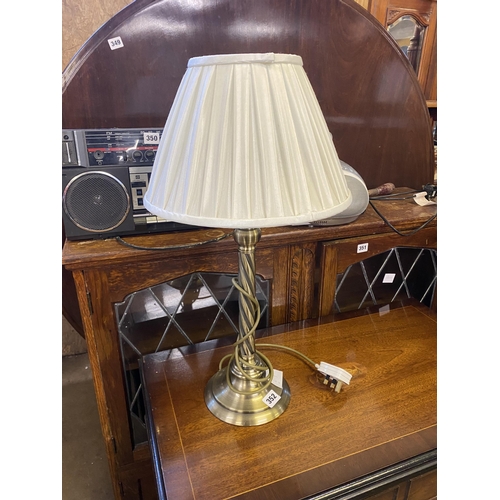 352 - Brass table lamp