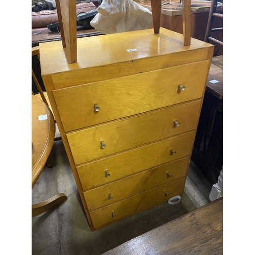 445 - Satinwood chest of 4 drawers