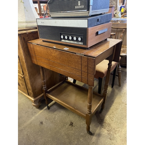 459 - Oak dropflap tea trolley