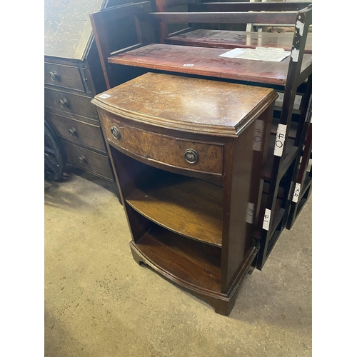 473 - Bow fronted 2 shelf bookcase