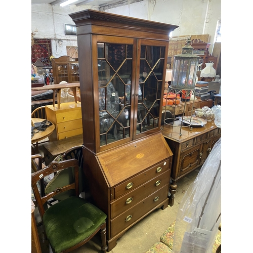 500 - 7ft victorian bureau bookcase