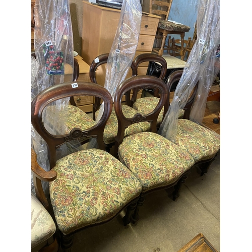 530 - Set of 6 victorian balloon back dining chairs