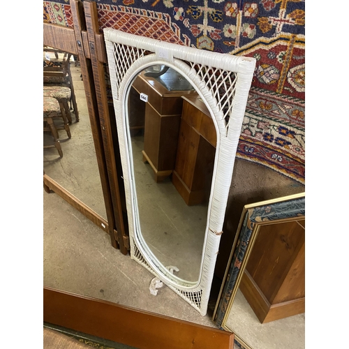 544 - Cane frame mirror, 4ft