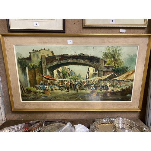 7 - Oil on canvas Italian Street Scene signed A Vando 15