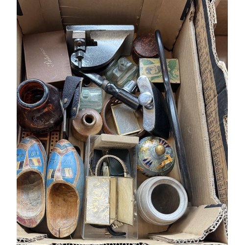 Collectable French WW2 clogs etc