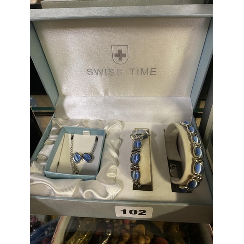 102 - Swiss watch, bracelet and necklace