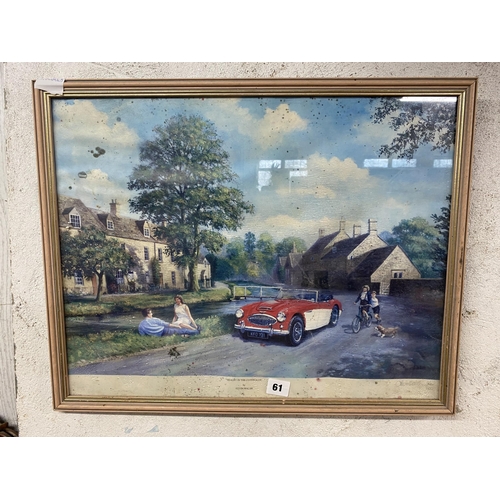 61 - Coloured print, Healey in the Cotswold