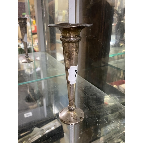76 - Silver spill vase