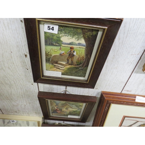 54 - Set of 3 watercolours by L C Henley 1875