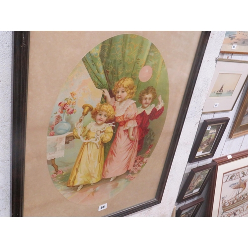 56 - Coloured prints Girls at play