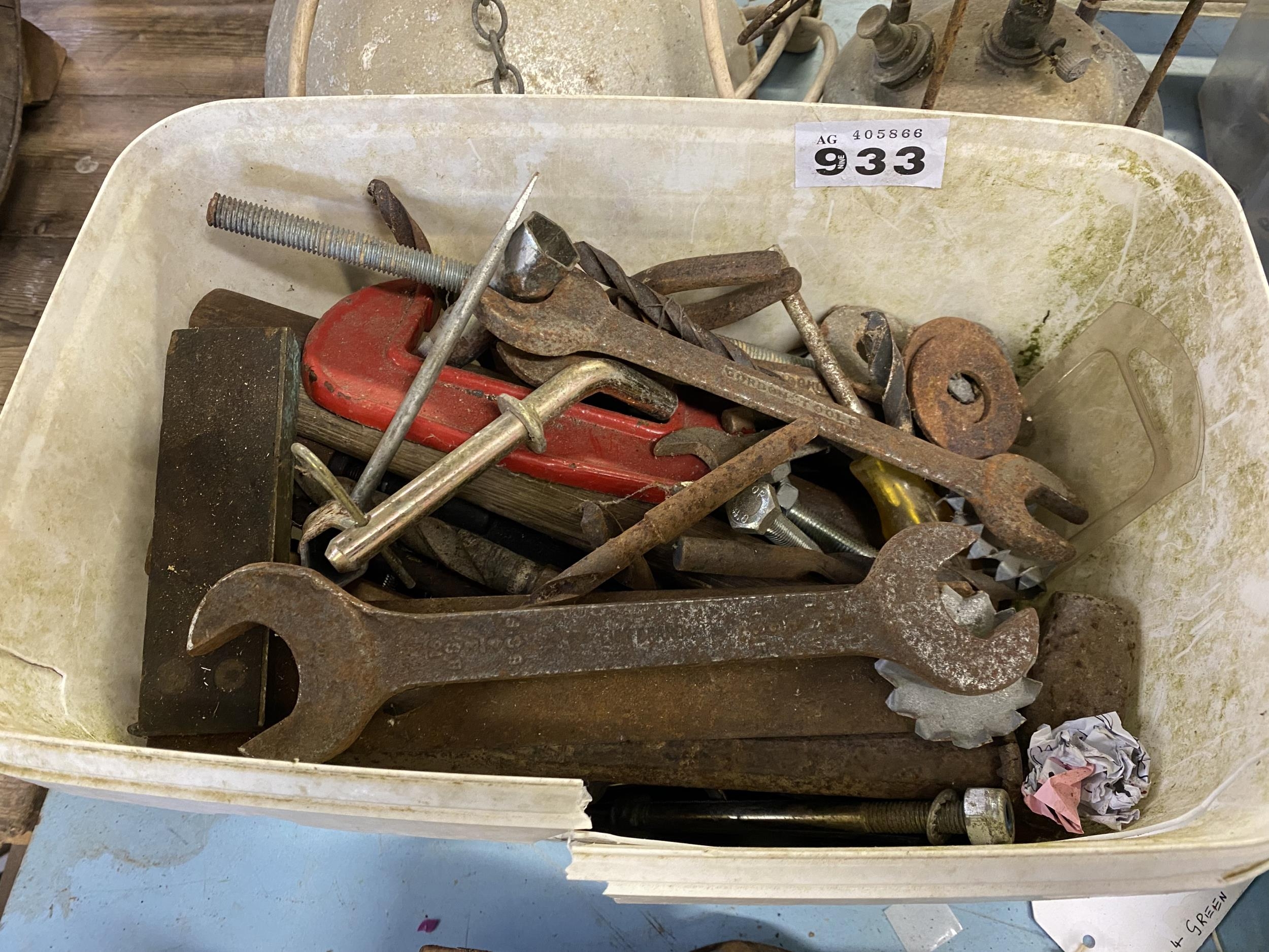 Bucket of hand tools