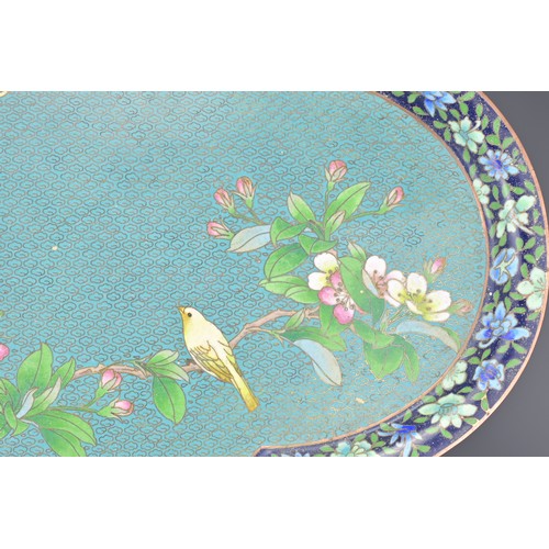 41 - TWO CHINESE CLOISONNE ENAMEL ITEMS, EARLY 20TH CENTURY. To include a quarter lobed enamel tray on br... 