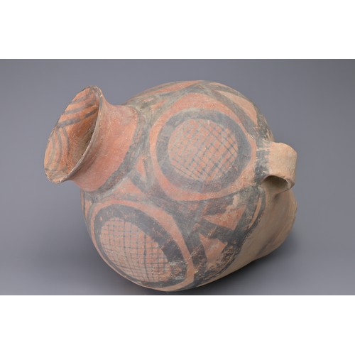 96 - A LARGE CHINESE NEOLITHIC PAINTED POTTERY JAR –MACHANG PHASE. Geometric patterns in black pigment ov... 