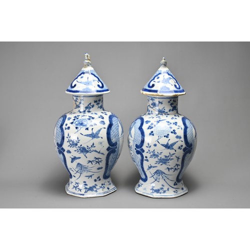 58 - A PAIR OF CHINESE BLUE AND WHITE JARS AND COVERS, 19TH CENTURY, PLUS OTHERS. A matching pair of balu... 