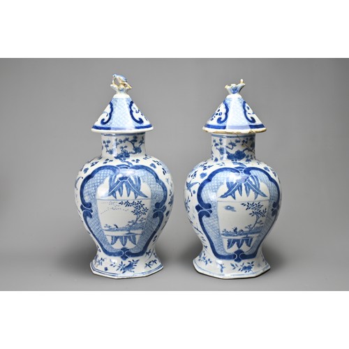 58 - A PAIR OF CHINESE BLUE AND WHITE JARS AND COVERS, 19TH CENTURY, PLUS OTHERS. A matching pair of balu... 