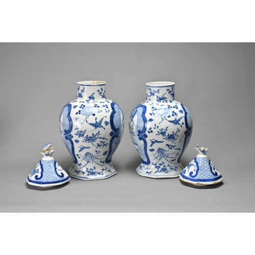 58 - A PAIR OF CHINESE BLUE AND WHITE JARS AND COVERS, 19TH CENTURY, PLUS OTHERS. A matching pair of balu... 