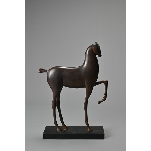 AN ART DECO STYLE BRONZE MODEL OF A HORSE, PROBABLY 20TH CENTURY