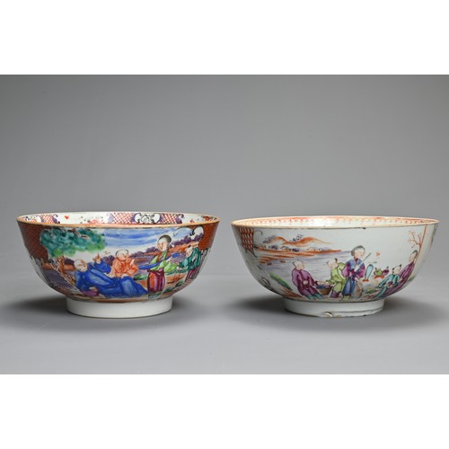 11 - THREE CHINESE EXPORT PORCELAIN ITEMS, 18TH CENTURY. To include a large famille rose dish decorated w... 