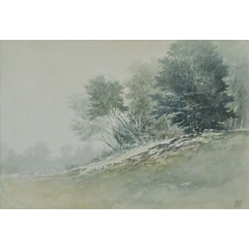 374 - GRAHAM STOKES (20th Century) - Pair of paintings titled 'Warwickshire I and III', watercolour on pap... 