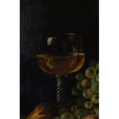 365 - Sebastiaan Theodorus Voorn Boers (1828-1893) - Still Life with Fruit and Wine Glass with Twisted Ste... 