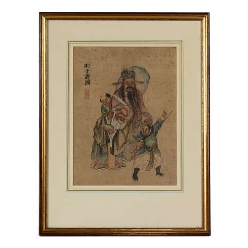 347 - FOUR EARLY 20TH CENTURY CHINESE PAINTINGS, to include: Eight Immortals Battle of the Eastern Sea fig... 