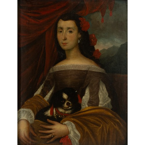 364 - CONTINENTAL SCHOOL, 18TH/19TH CENTURY - Portrait of A Lady Holding A Cavalier King Charles Spaniel, ... 